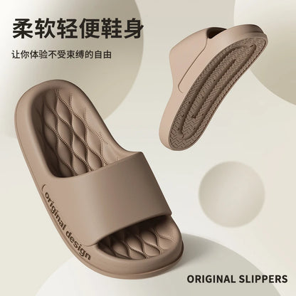 Men Trend Summer Slippers Soft Non-Slip Sole Cloud Sandals Home Beach Indoor Outdoor - Soft