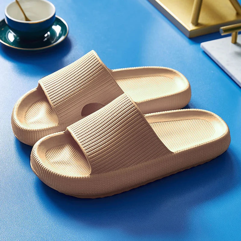 Women Thick Platform Cloud Slippers Indoor Home Eva Soft Sole Pillow Slides Sandals Woman Summer Non