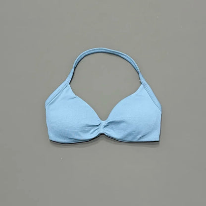 Women's Strappy Sports Bra – Padded Push-Up Gym Top