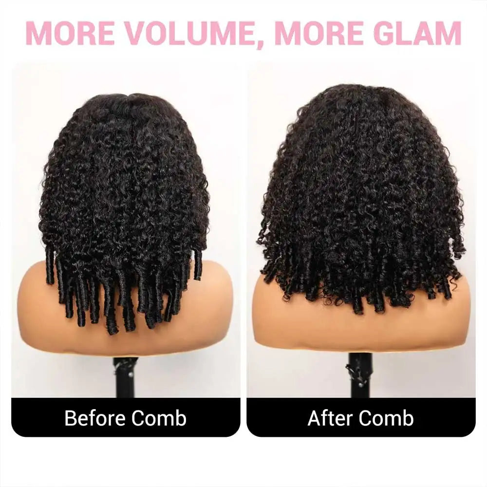 13x4 HD Lace Front Wig Burmese Curly Human Hair Pre Plucked