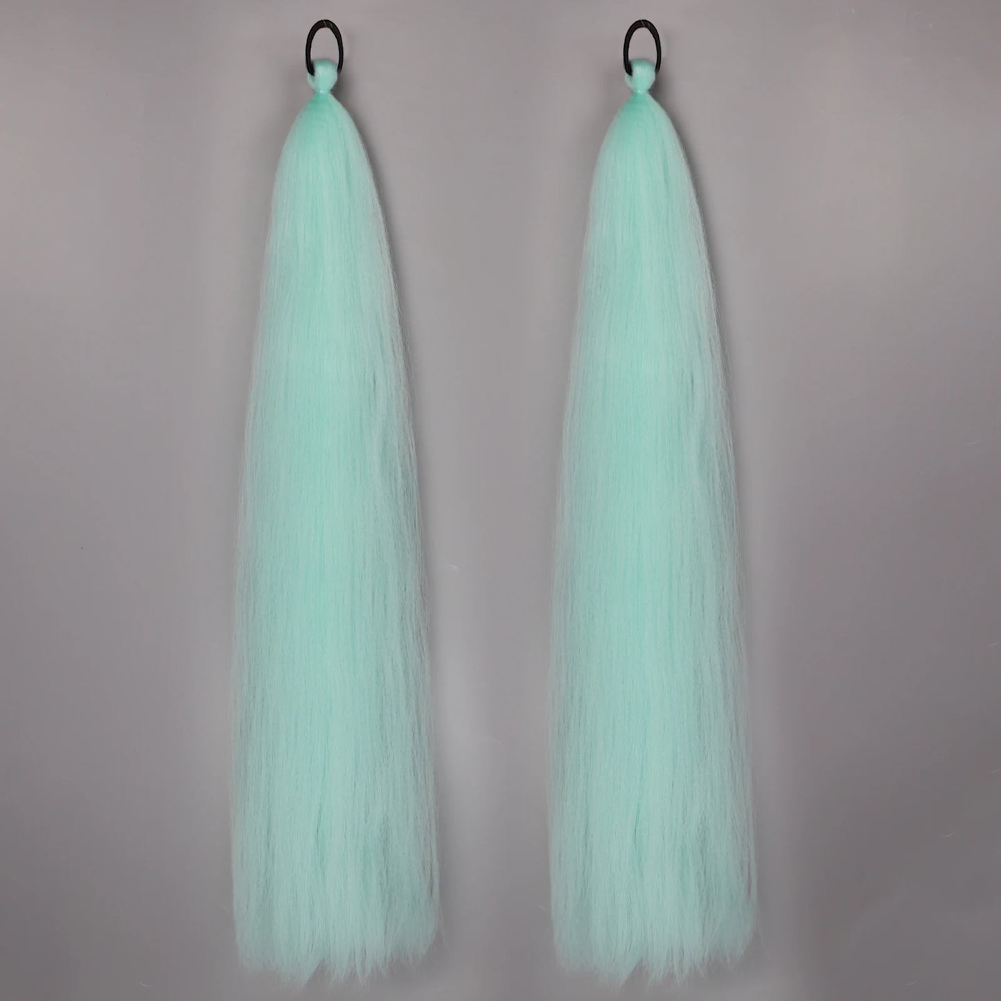 Synthetic Ponytail Extension 2-Piece Set – Long Straight with Rubber Band
