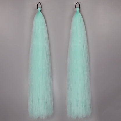 Synthetic Ponytail Extension 2-Piece Set – Long Straight with Rubber Band