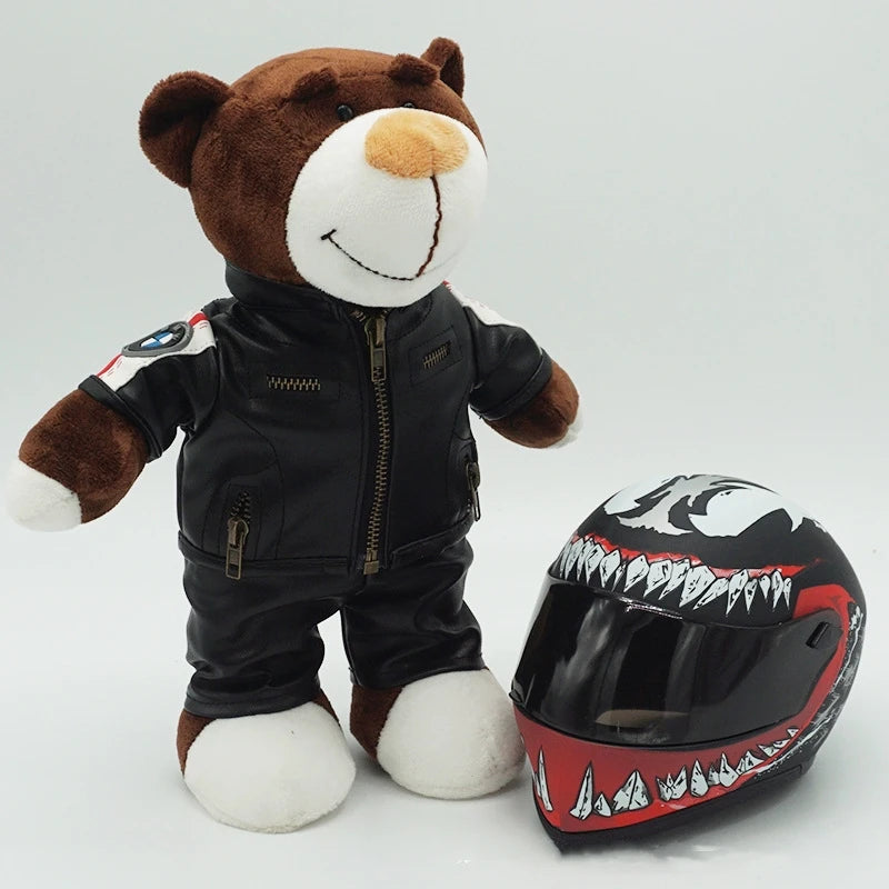 Motorcycle Helmet Teddy Bear Plush Toy – Biker Stuffed Animal Gift