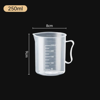 1pc Clear Graduated Measuring Cup Scale Plastic Transparent Mixing Large Capacity Lid Laboratory