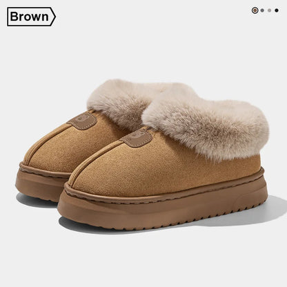 Fleece Lined Winter Slippers Men Women Ankle Cover Thick Sole Lightweight Eva Indoor Outdoor Warm