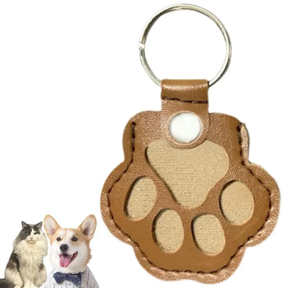 Pet Memorial Hair Storage Keychain – Leather Paw Keepsake Gift