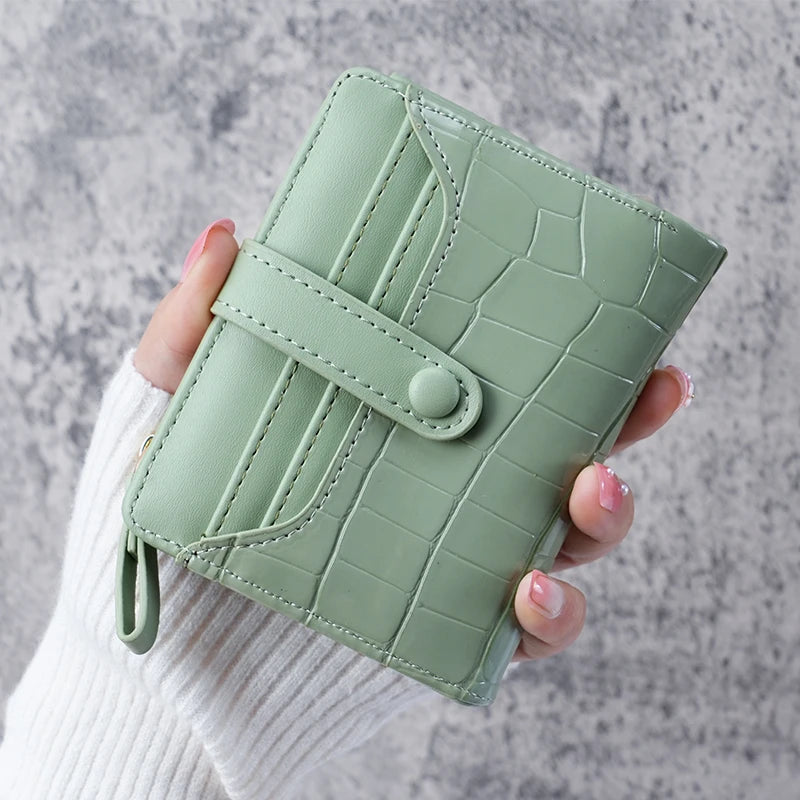 Crocodile Print Mini Wallet – Women's Card Holder Clutch Coin Purse