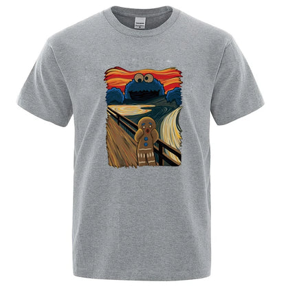 Casual Graphic T Shirt Cotton Blend Short Sleeve Tee