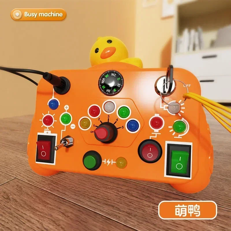 Montessori Busy Board – LED Light Switch Sensory Toy for Kids