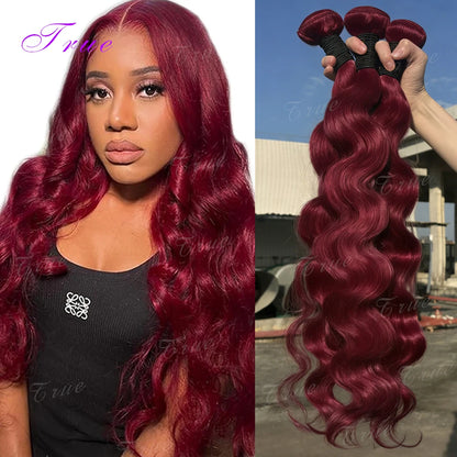 99j Burgundy Body Wave Bundles Human Hair Brazilian 16a Unprocessed 30 40 Inch Virgin Weave Raw