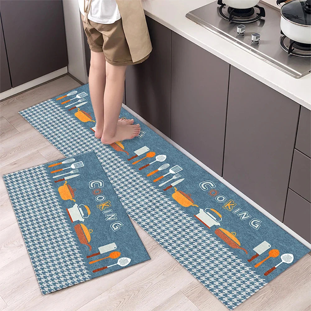 Anti-Slip Kitchen Floor Mat Set – Soft Washable Area Rug for Kitchen, Bedroom & Hallway