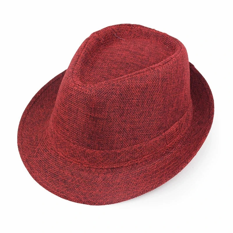 Linen Fedora Hat Unisex Summer Sun Hat with Band