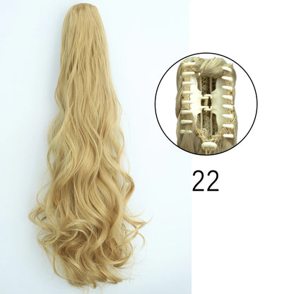 Synthetic Long Straight Claw Clip Ponytail Hair Extensions 24inch Heat Resistant Pony Tail Piece