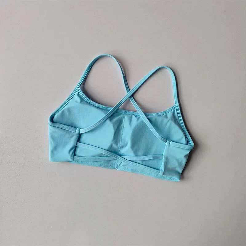 Cross Back Sports Bra for Women – Shock-Resistant Yoga Gym Vest