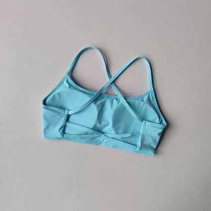 Cross Back Sports Bra for Women – Shock-Resistant Yoga Gym Vest