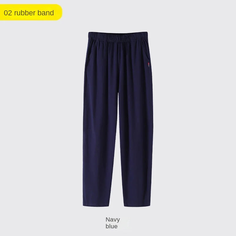 Men's Cotton Pajama Pants – Plus Size Elastic Waist Lounge Trousers