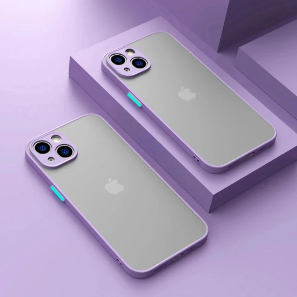 Shockproof Armor Matte Case Iphone 16 15 14 Plus 13 11 12 Pro Max Luxury Silicone Bumper Clear Hard