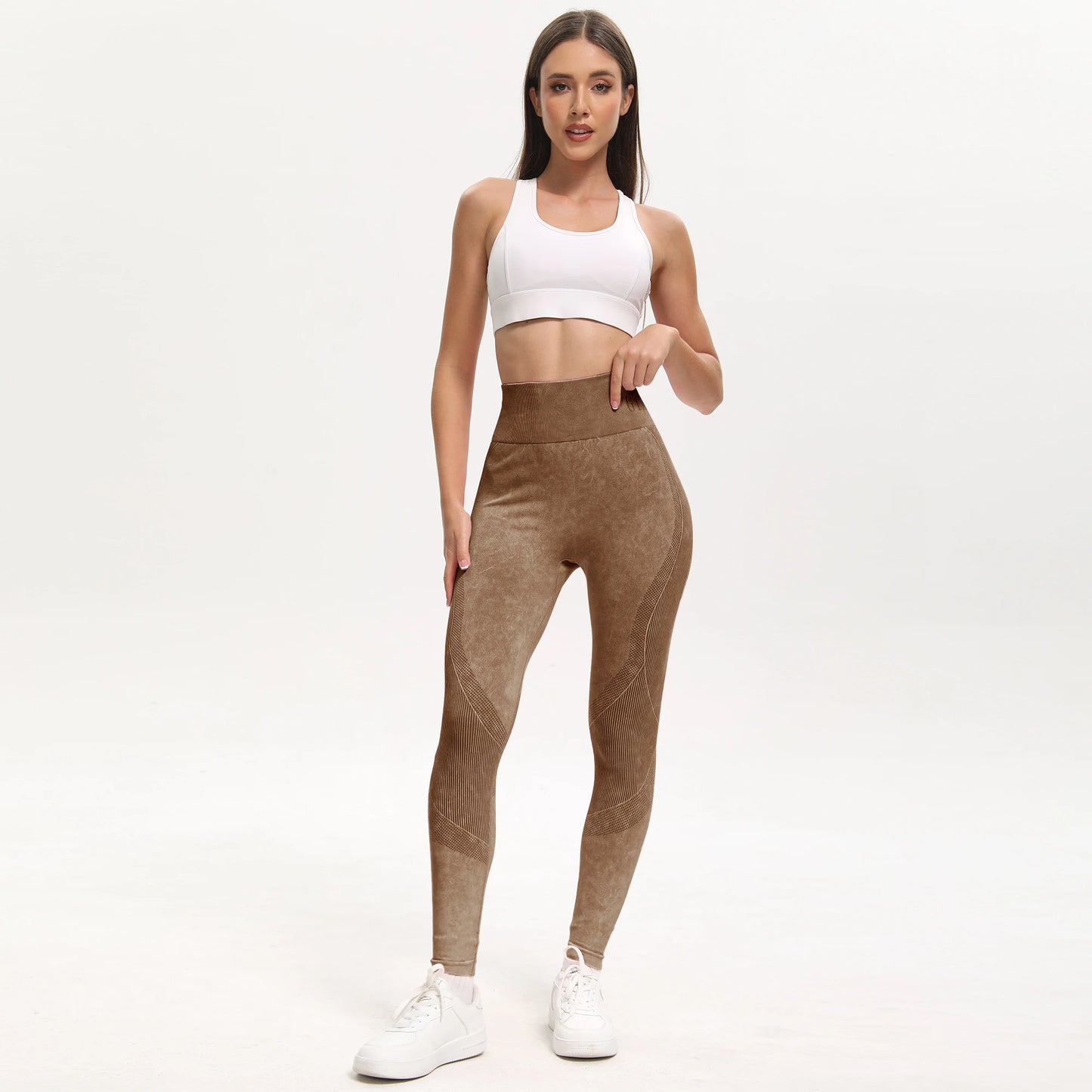 2-Pack Women's High Waist Yoga Leggings with Side Lace-Up Cutout