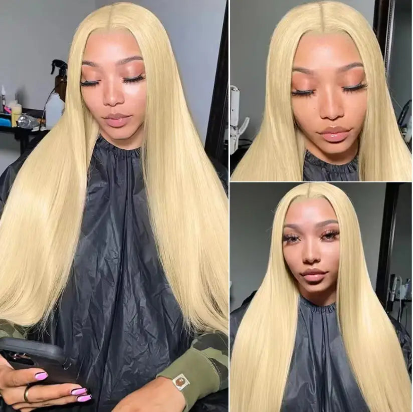 613 Blonde Straight HD Lace Front Wig – 13x4 & 13x6 Human Hair