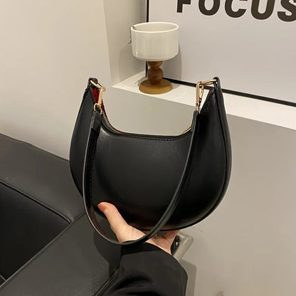 Moon Shoulder Bag for Women – Crescent Hobo Purse in PU Leather