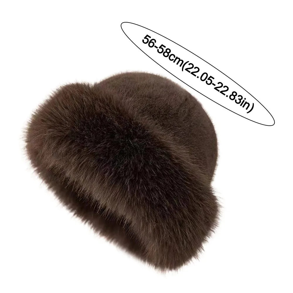 Fluffy Faux Fur Beret Hat – Women's Winter Plush Cap