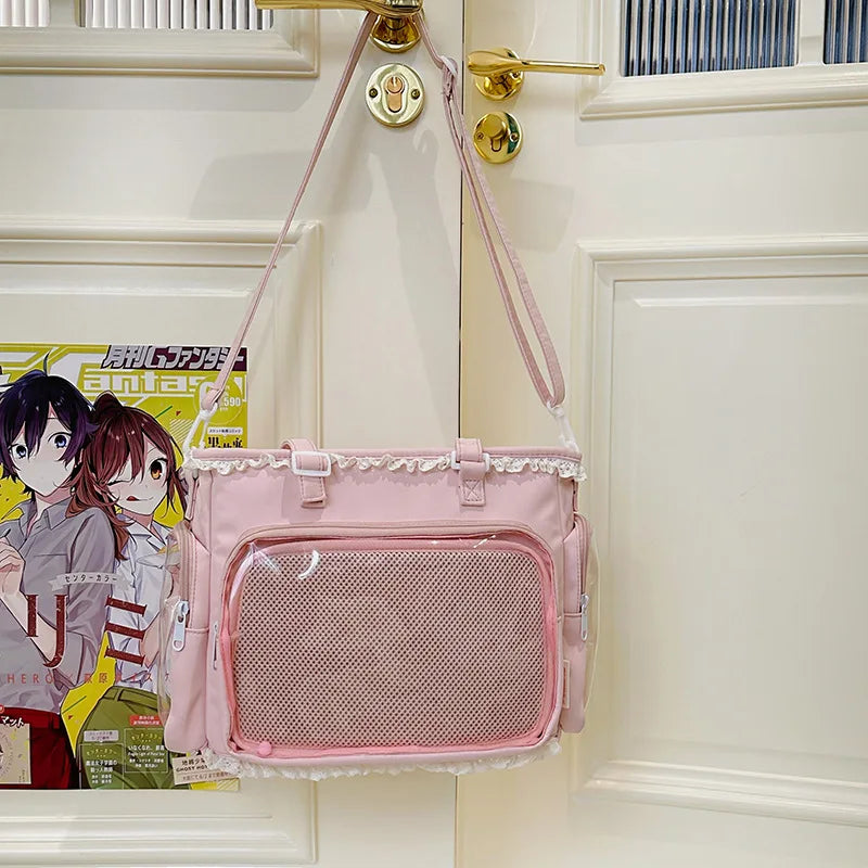 Kawaii JK Messenger Bag – Anime Bow Crossbody Shoulder Bag for Girls