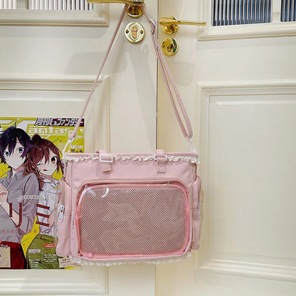 Kawaii JK Messenger Bag – Anime Bow Crossbody Shoulder Bag for Girls