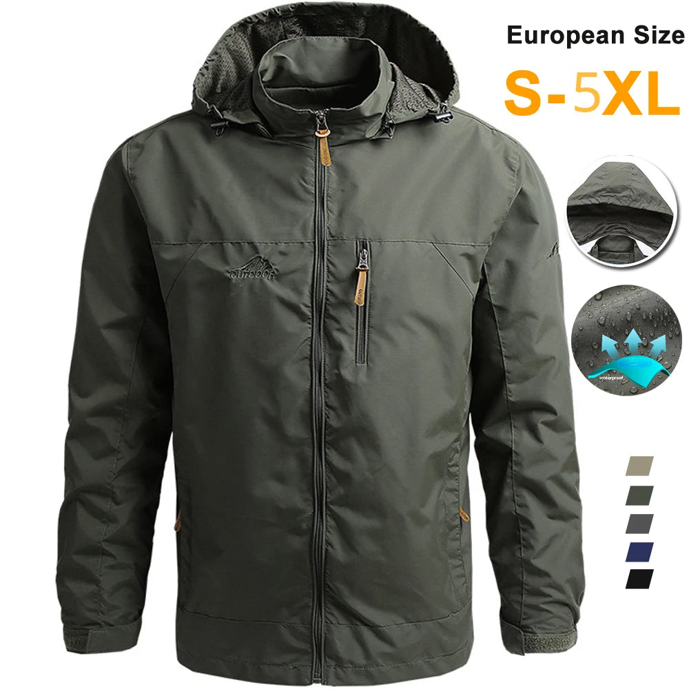 Men's Waterproof Tactical Windbreaker Jacket with Hood