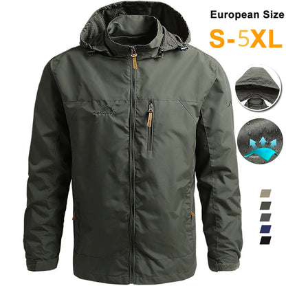 Men's Waterproof Tactical Windbreaker Jacket with Hood