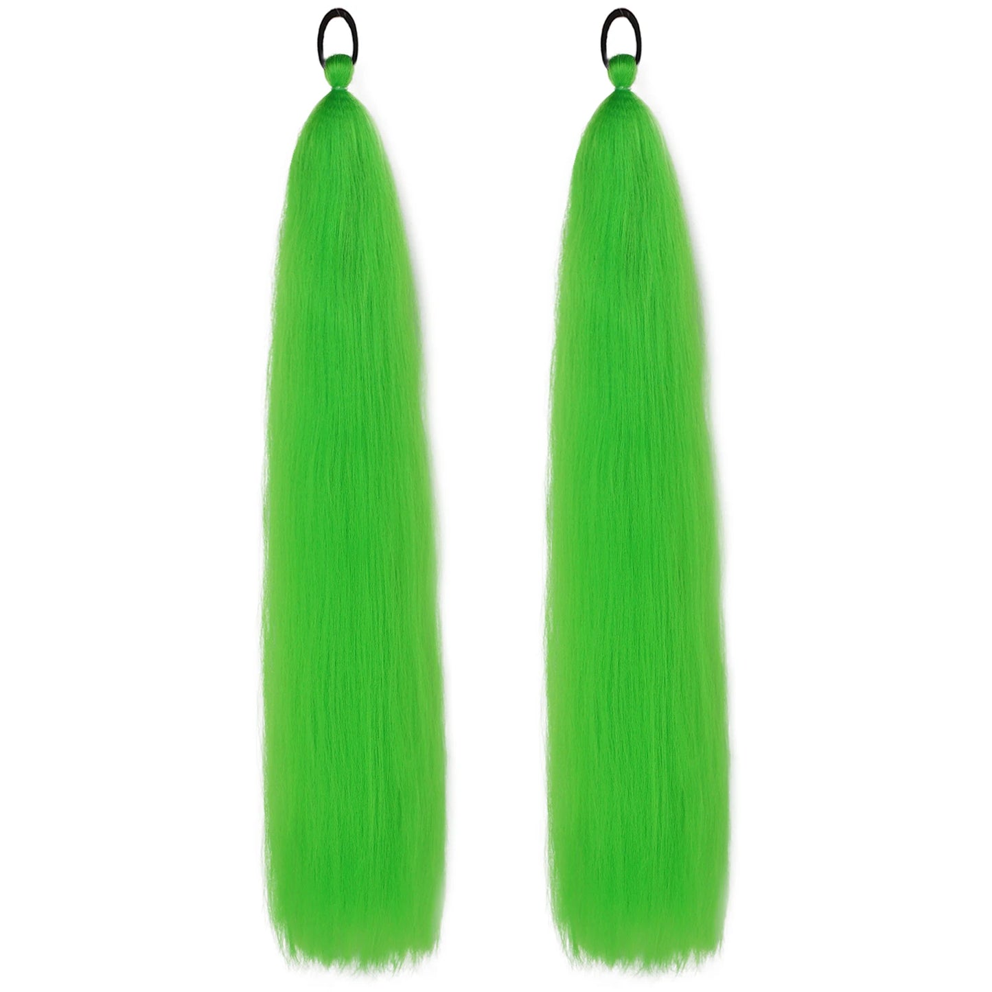 Synthetic Ponytail Extension 2-Piece Set – Long Straight with Rubber Band