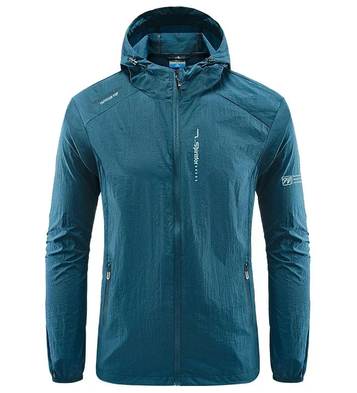 UPF 50+ Men's Windbreaker Jacket – UV Protection Quick Dry Outdoor Hoodie