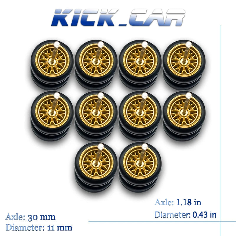 1:64 Scale Rubber Wheels Upgrade Set – 5 Cars (10 Wheels)
