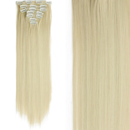 Clip-In Hair Extensions 7pcs 16 Clips Wavy Synthetic 24 Inch
