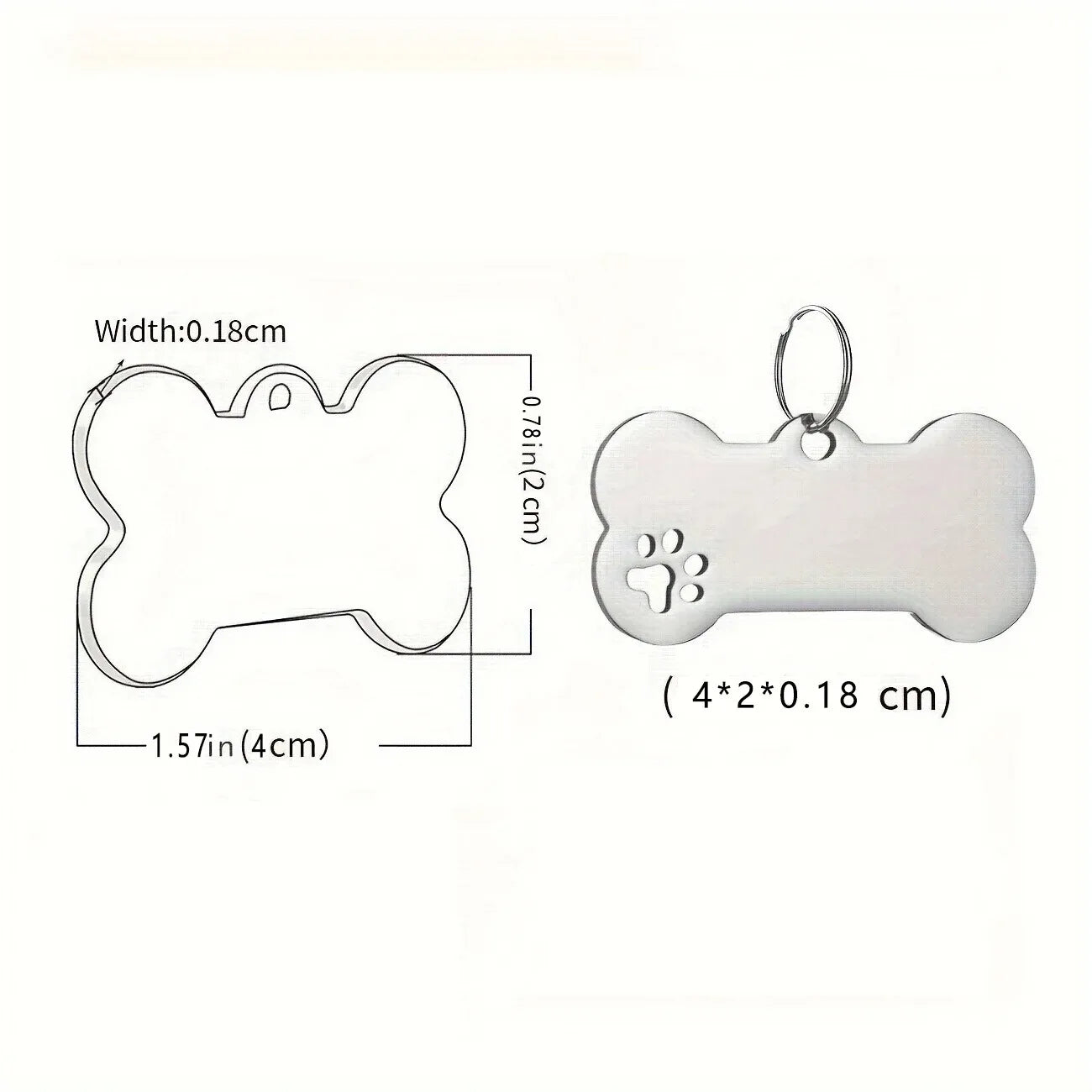 Personalized Engraved Pet ID Tag – Bone Shape for Dogs & Cats