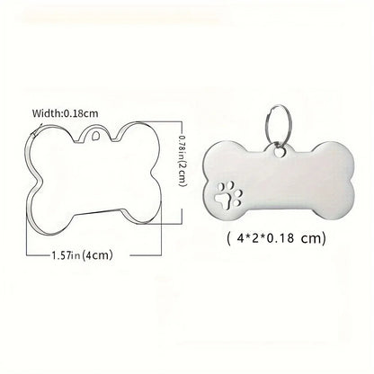 Personalized Engraved Pet ID Tag – Bone Shape for Dogs & Cats