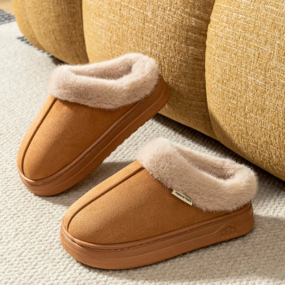 Fur-Lined Winter Slippers Anti-Slip Indoor Outdoor Shoes