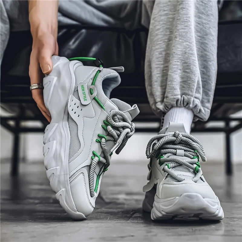 Men's Breathable Chunky Sneakers | Thick Sole Running Shoes