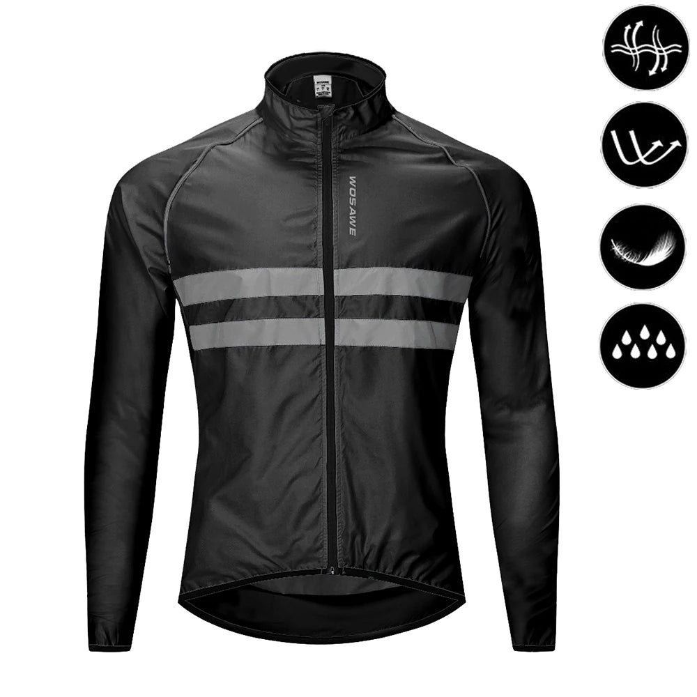 Cycling Windbreaker Jacket Men – Windproof Reflective Running Vest & Hooded Coat