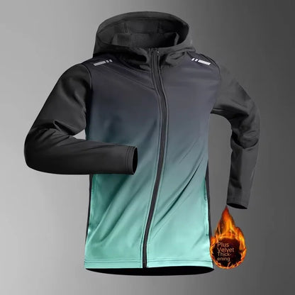Men's Fleece-Lined Running Jacket – Windbreaker Hoodie