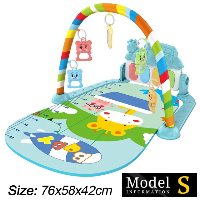 Baby Fitness Stand Music Play Gym Activity Toys Newborn Piano Crawling Blanket Pedal Game Pad Early