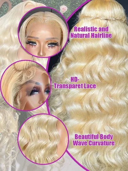 613 HD Lace Frontal Wig – Body Wave Blonde Human Hair 13x4 & 13x6