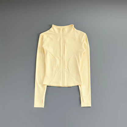 Women's Zip-Up Workout Jacket – Stretch Fitted Running & Yoga