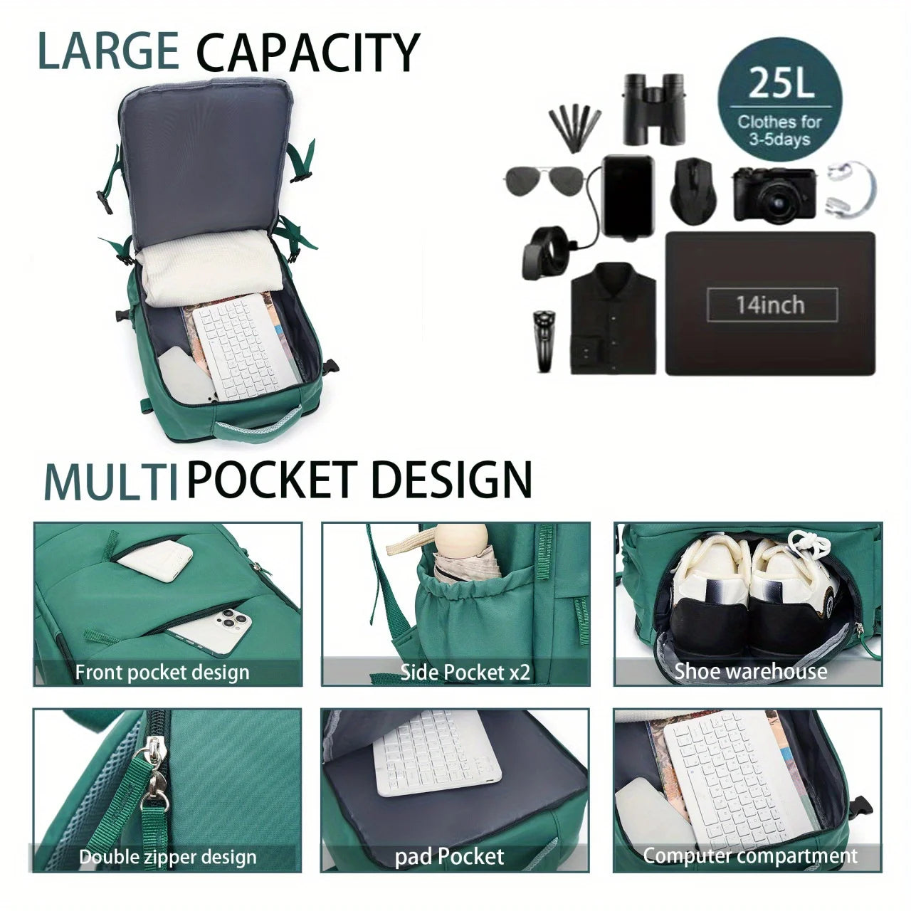 Hiking Backpack with Laptop Compartment – Men & Women