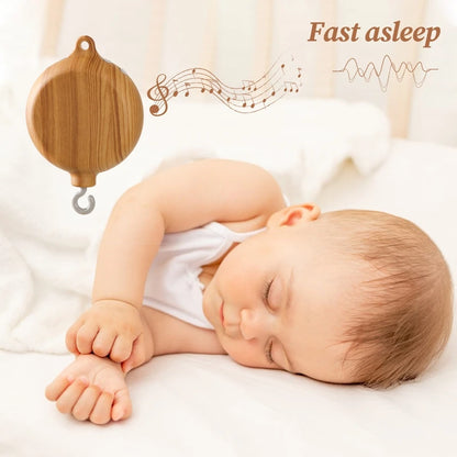 Baby Crib Music Box Mobile – Rotating Arm with Hanging Rattles