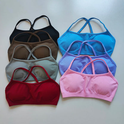 Seamless Racerback Sports Bra – Breathable Yoga & Gym Top for Women