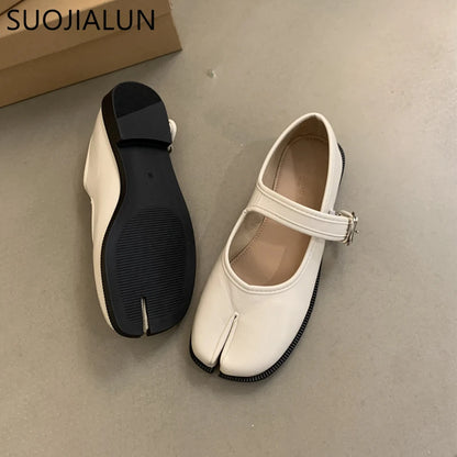 Split Toe Mary Jane Flats – Women's Soft Leather Tabi Shoes