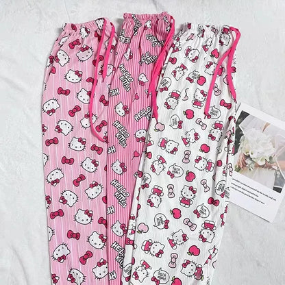 Hello Kitty Pajama Pants – Anime Cartoon Sanrio Sleepwear Trousers