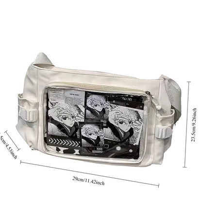 Anime Crossbody Bag with Transparent Postcard Display Window