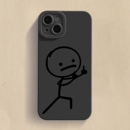 Cute Cartoon Matchman Matte Silicone Phone Case Iphone 16 11 12 13 14 15 17 Pro Max Xr Xs X 7 8 Plus