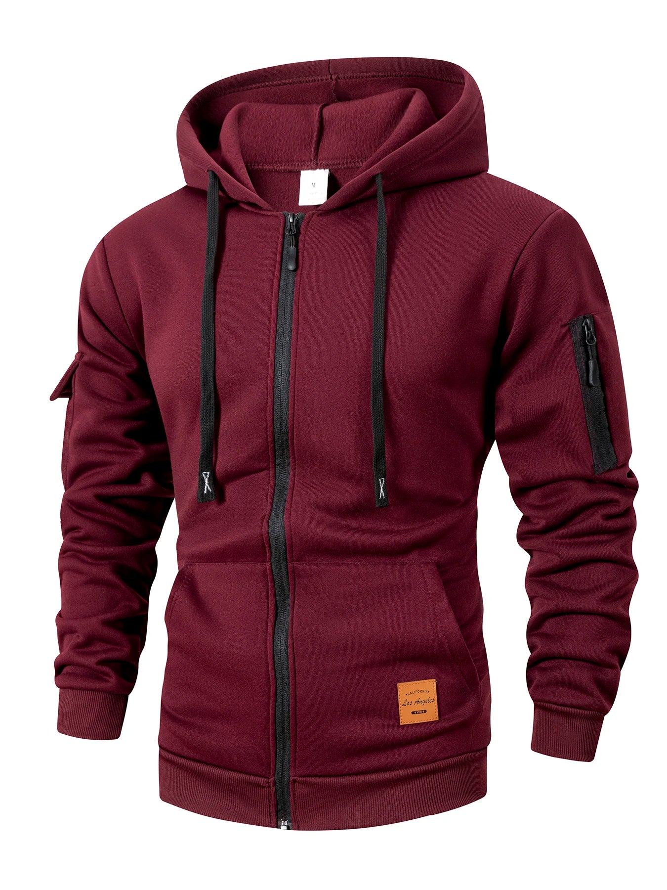 Men's Zip-Up Hoodie Sweatshirt – Slim Fit with Sleeve Pocket
